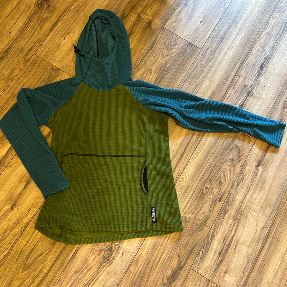 Womens Melanzana microgrid hoodie- size M